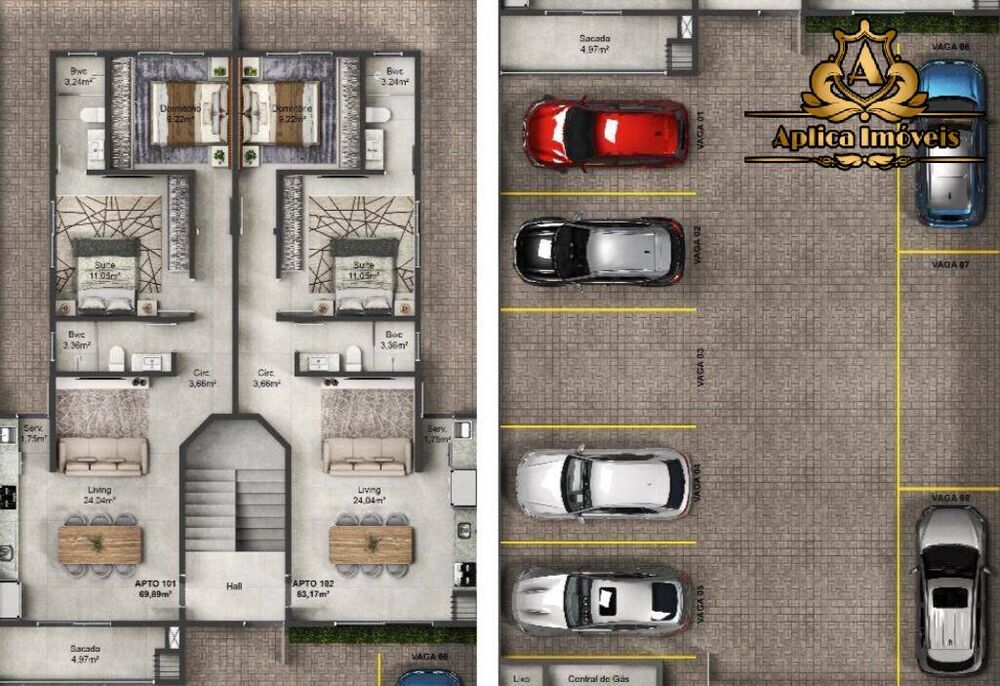 Apartamento, 2 quartos, 69 m² - Foto 3