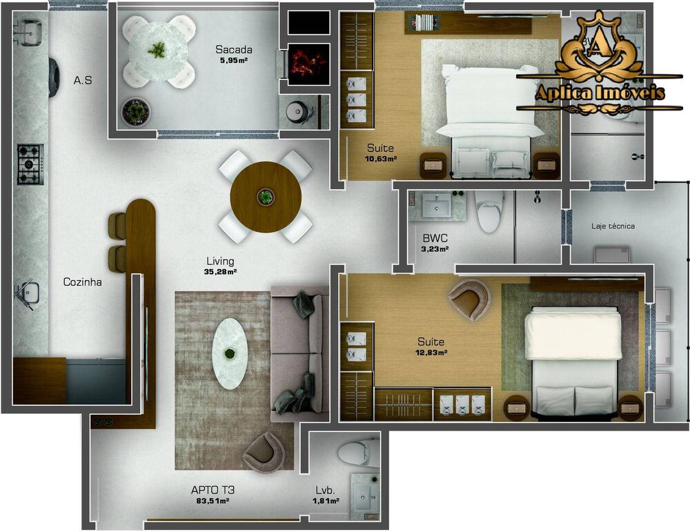 Apartamento, 2 quartos, 84 m² - Foto 1