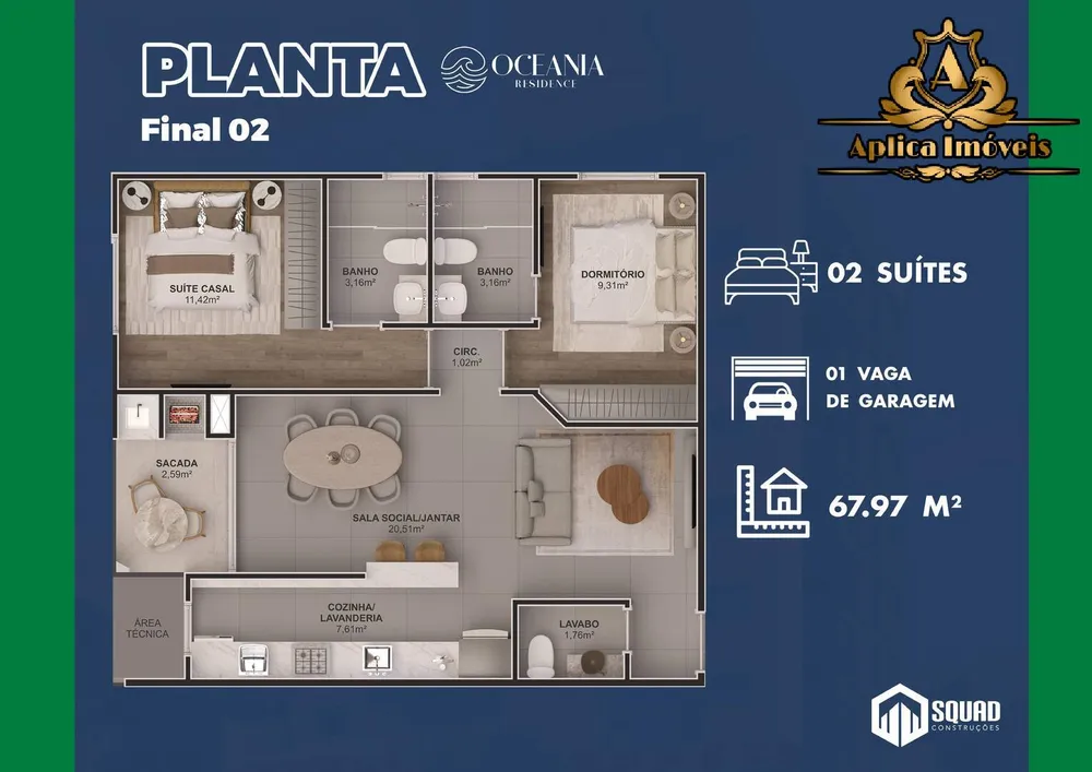 Apartamento, 2 quartos, 62 m² - Foto 9