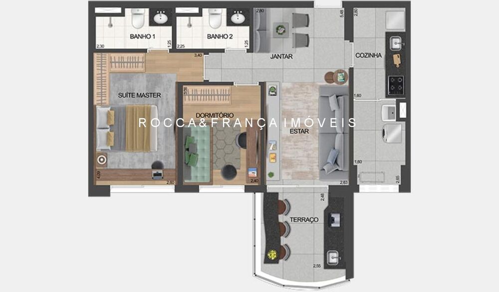 Apartamento, 2 quartos, 66 m² - Foto 2