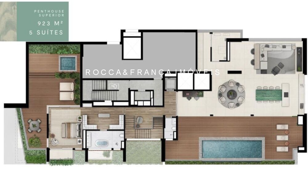 Cobertura, 5 quartos, 923 m² - Foto 6
