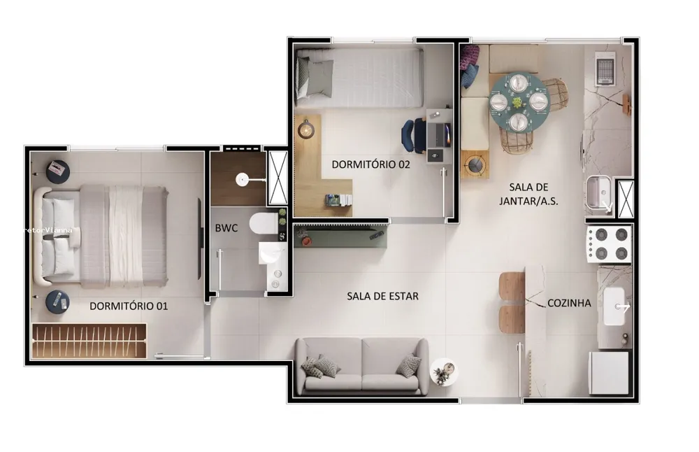 Apartamento, 2 quartos - Foto 9