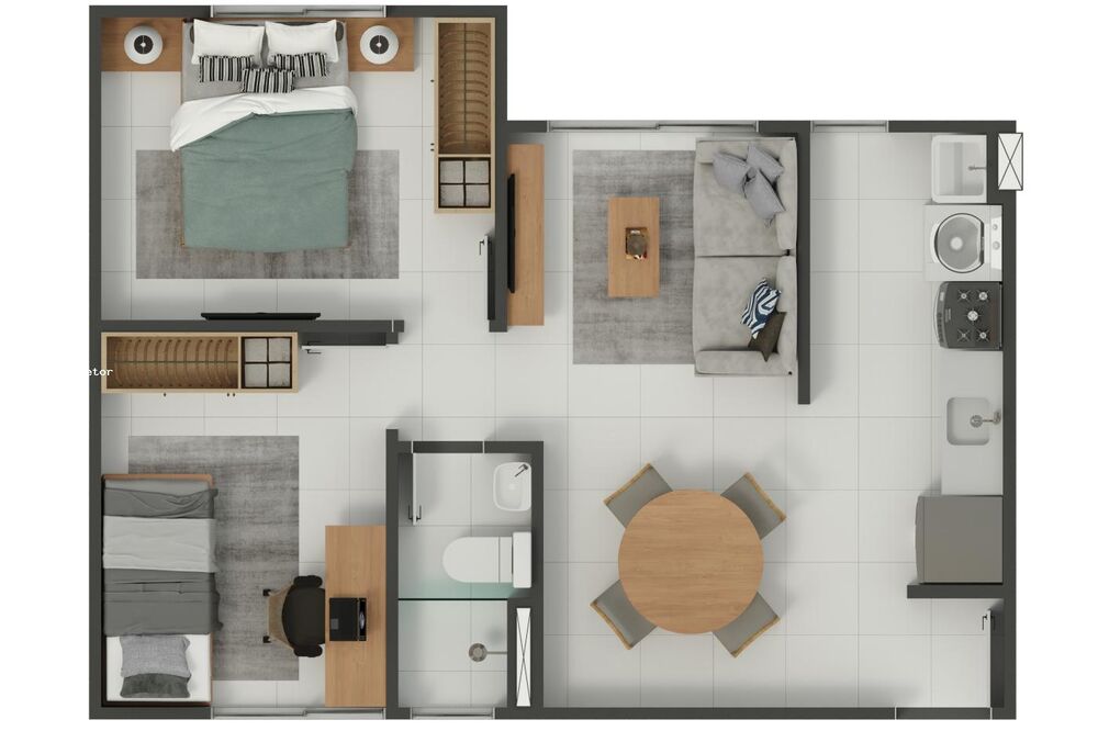 Apartamento à venda com 2 quartos, 40m² - Foto 8