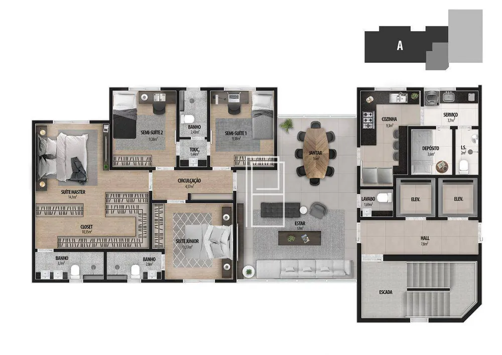 Cobertura, 4 quartos, 199 m² - Foto 13
