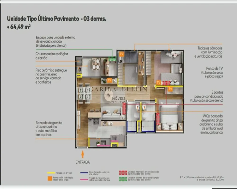 Apartamento, 3 quartos, 65 m² - Foto 2