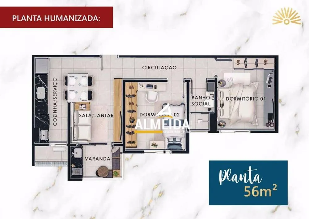 Apartamento, 2 quartos, 56 m² - Foto 12