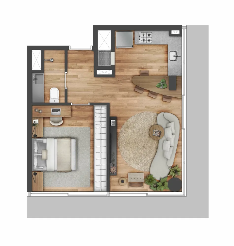 Apartamento, 1 quarto, 47 m² - Foto 5