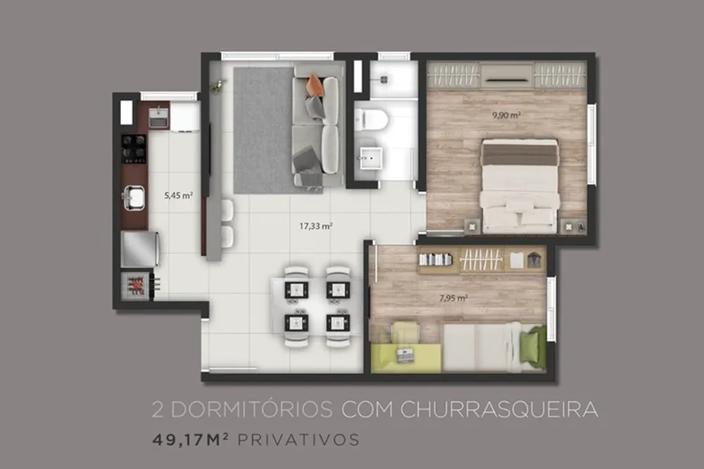 Apartamento, 2 quartos, 48 m² - Foto 4