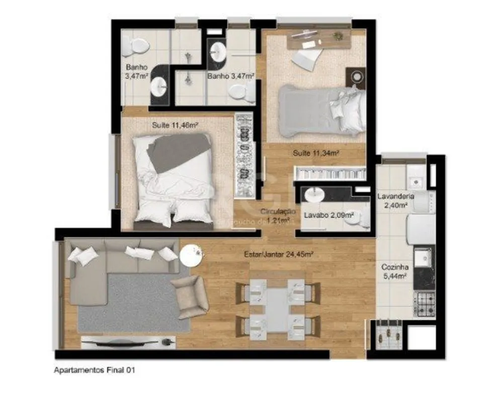 Apartamento, 2 quartos, 77 m² - Foto 6