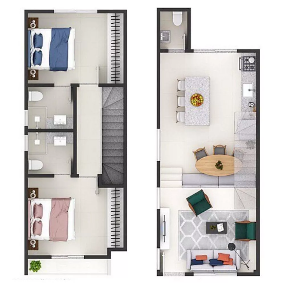 Sobrado, 2 quartos, 69 m² - Foto 2