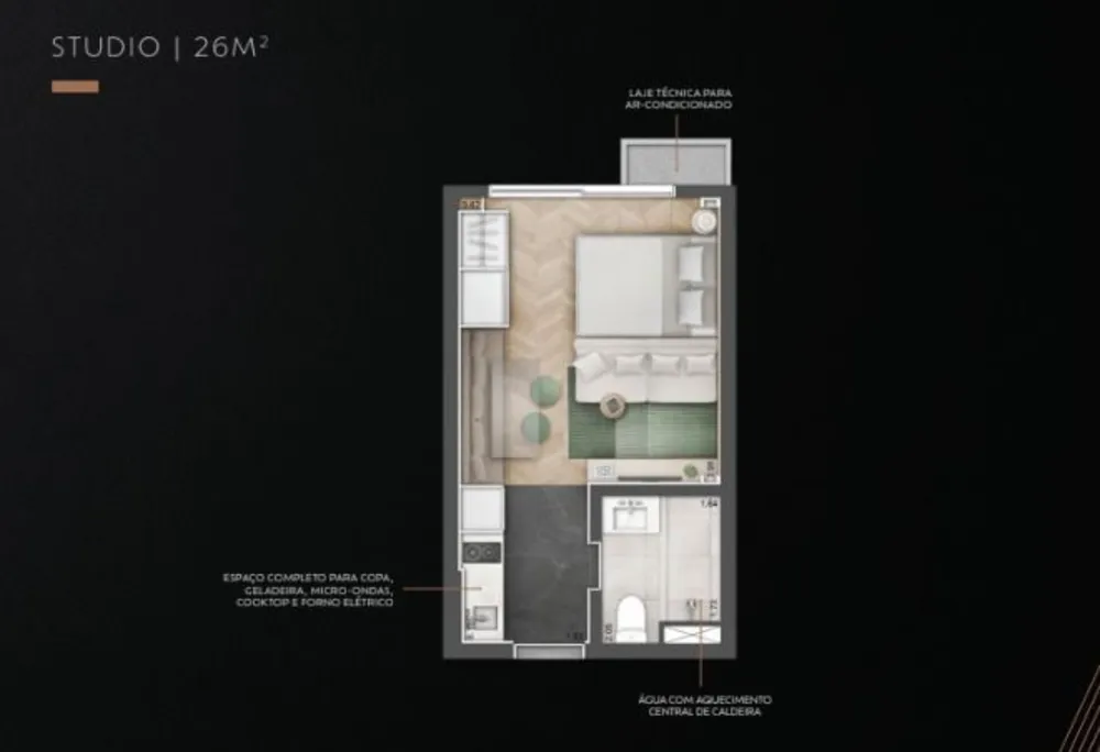 Flat/Apart Hotel, 1 quarto, 29 m² - Foto 4
