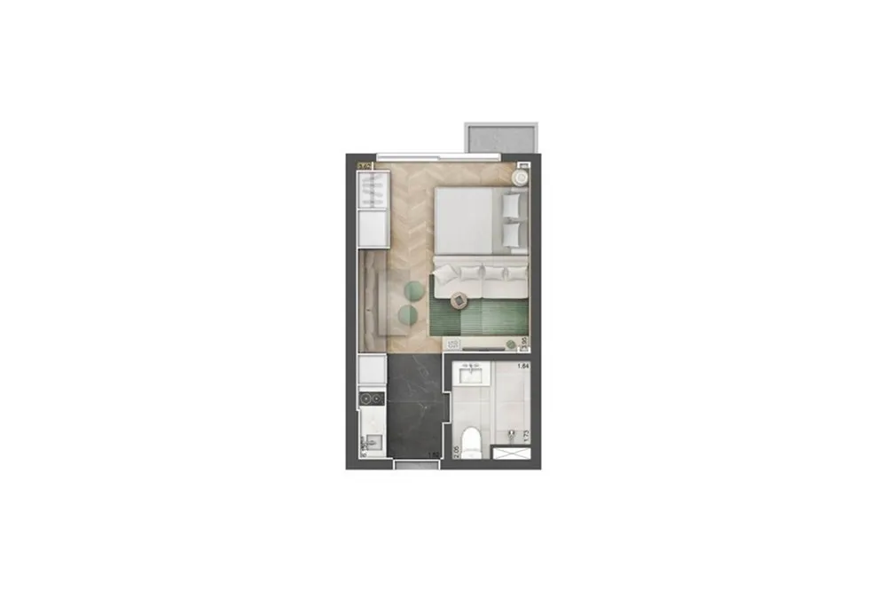 Apartamento, 1 quarto, 29 m² - Foto 1