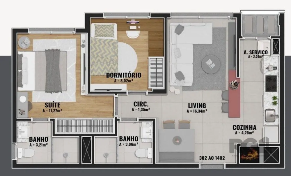 Kitnet-Studio, 17 m² - Foto 3