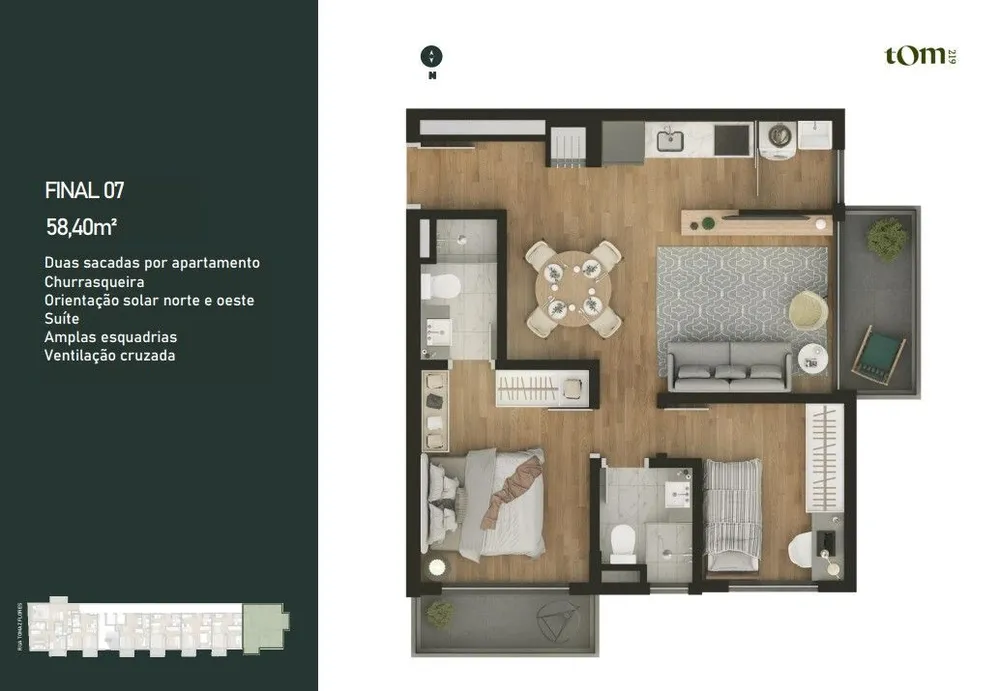 Apartamento, 1 quarto, 54 m² - Foto 5