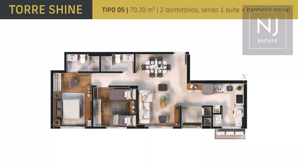 Apartamento, 2 quartos, 70 m² - Foto 4