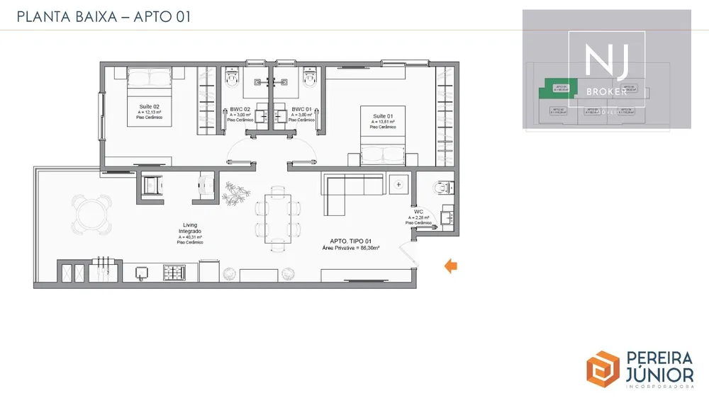 Apartamento, 2 quartos, 86 m² - Foto 2