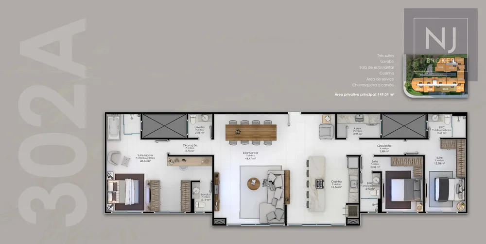 Apartamento, 3 quartos, 149 m² - Foto 16