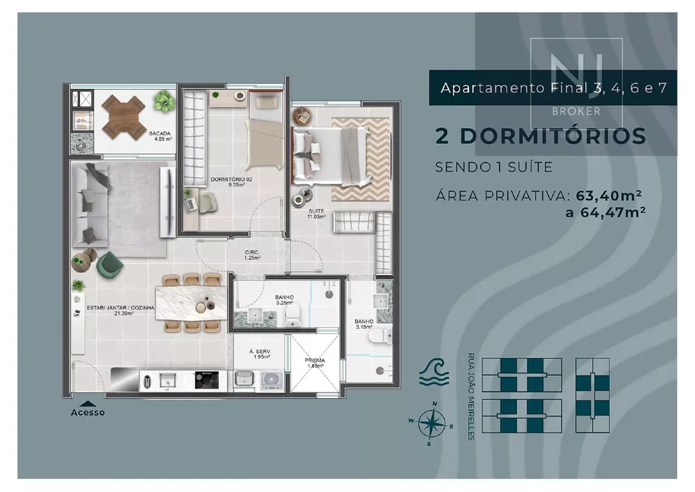 Apartamento, 2 quartos, 63 m² - Foto 3