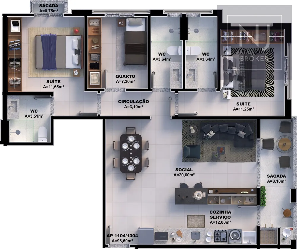 Apartamento, 3 quartos, 99 m² - Foto 11