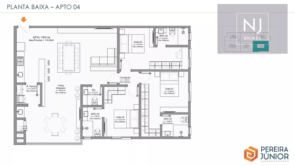 Apartamento, 3 quartos, 115 m² - Foto 2