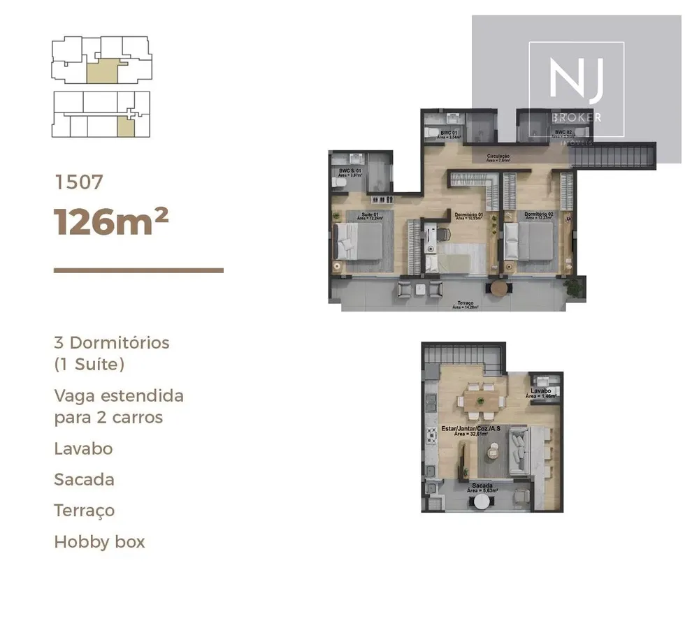 Apartamento, 3 quartos, 126 m² - Foto 8