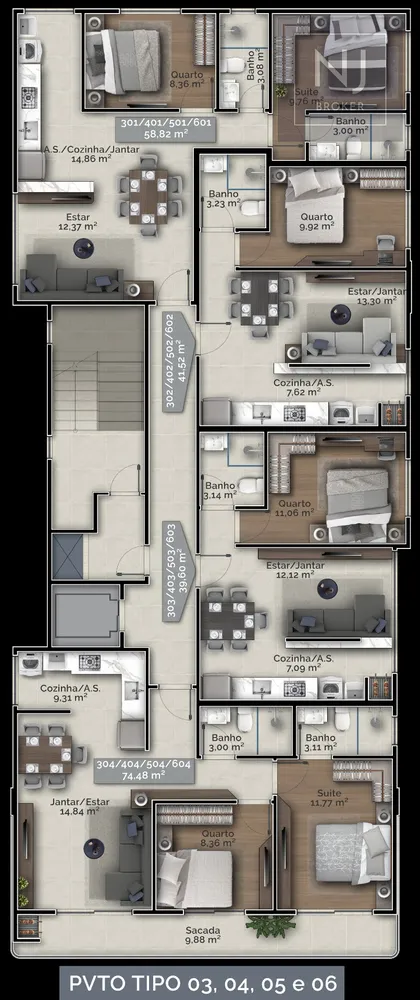 Apartamento, 2 quartos, 58 m² - Foto 6