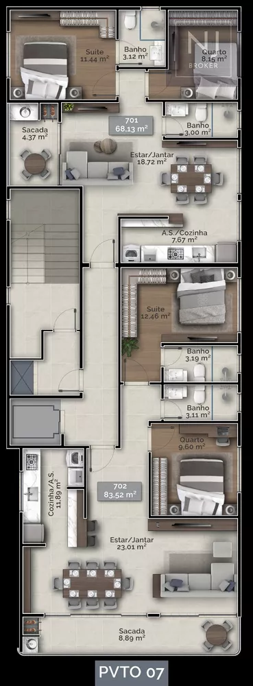 Apartamento, 2 quartos, 58 m² - Foto 2