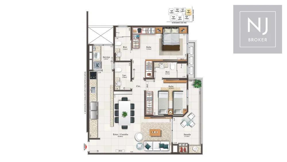 Apartamento, 2 quartos, 96 m² - Foto 6