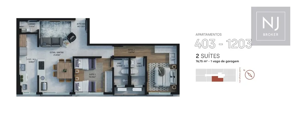 Apartamento, 2 quartos, 76 m² - Foto 7