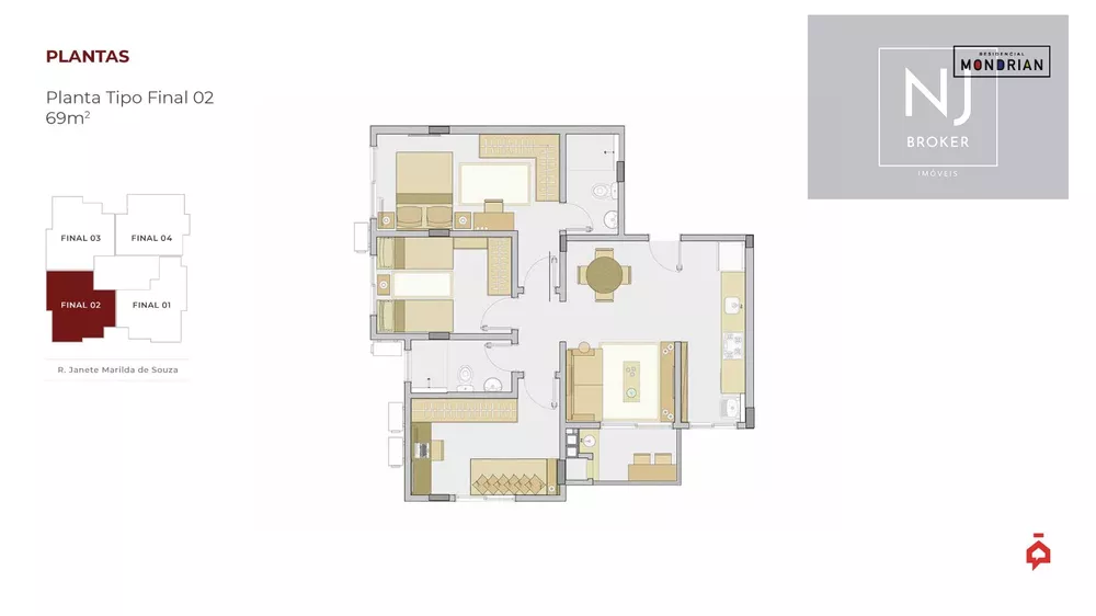 Apartamento, 3 quartos, 69 m² - Foto 4