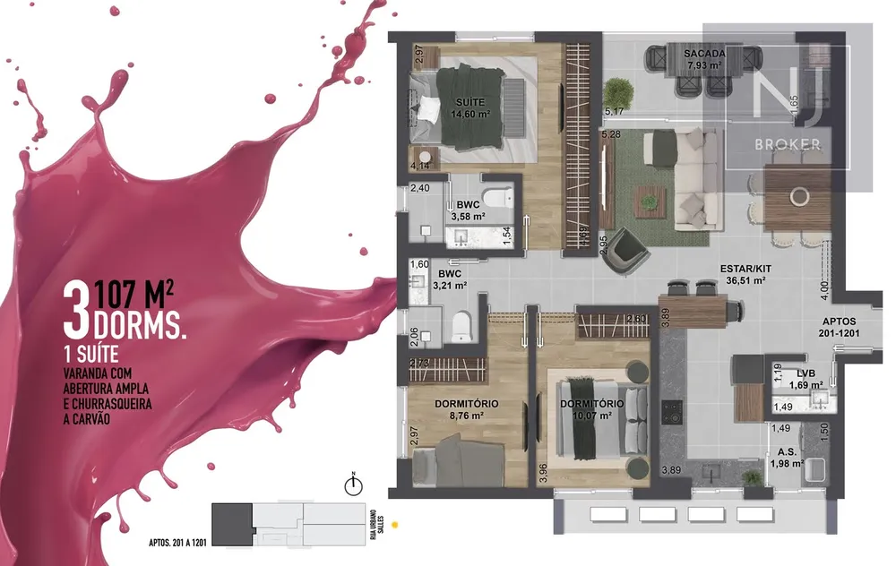 Apartamento, 3 quartos, 107 m² - Foto 14