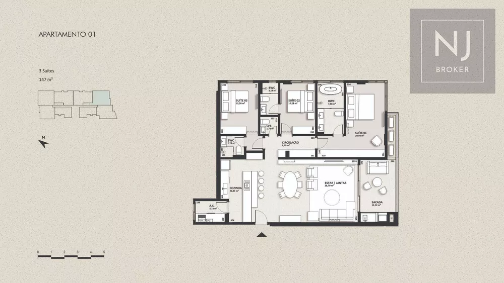 Apartamento, 3 quartos, 146 m² - Foto 4