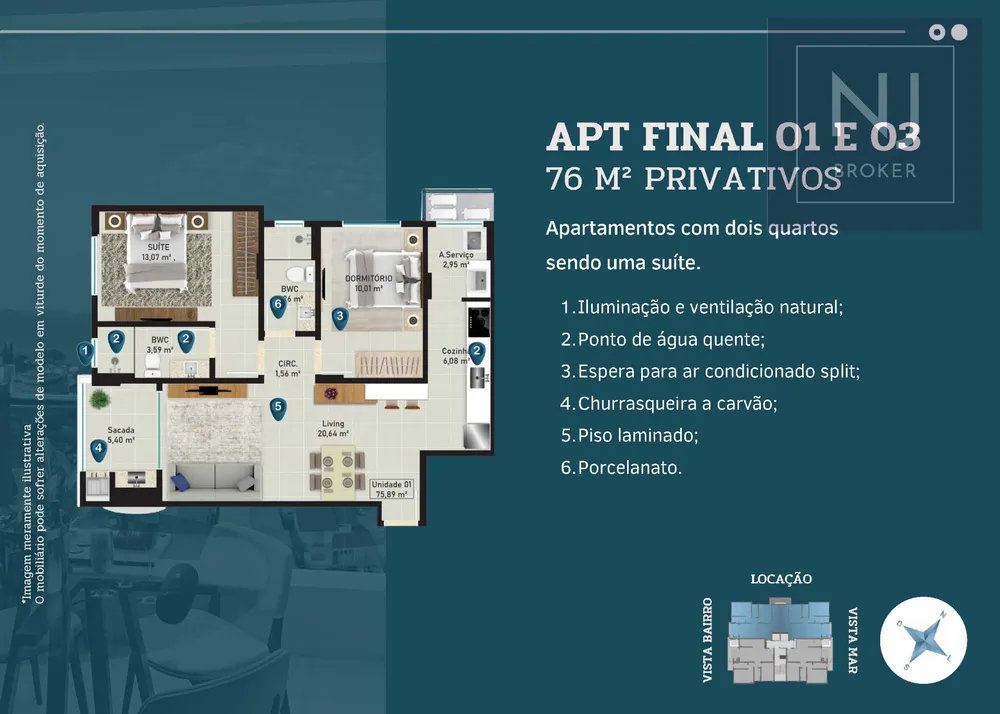 Apartamento, 2 quartos, 75 m² - Foto 3