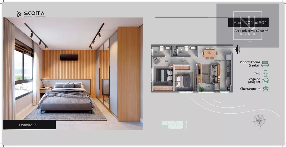 Apartamento, 2 quartos, 59 m² - Foto 1