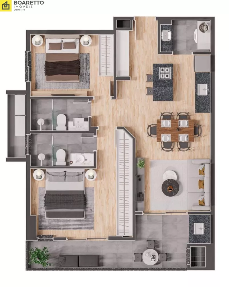 Apartamento, 2 quartos, 69 m² - Foto 2