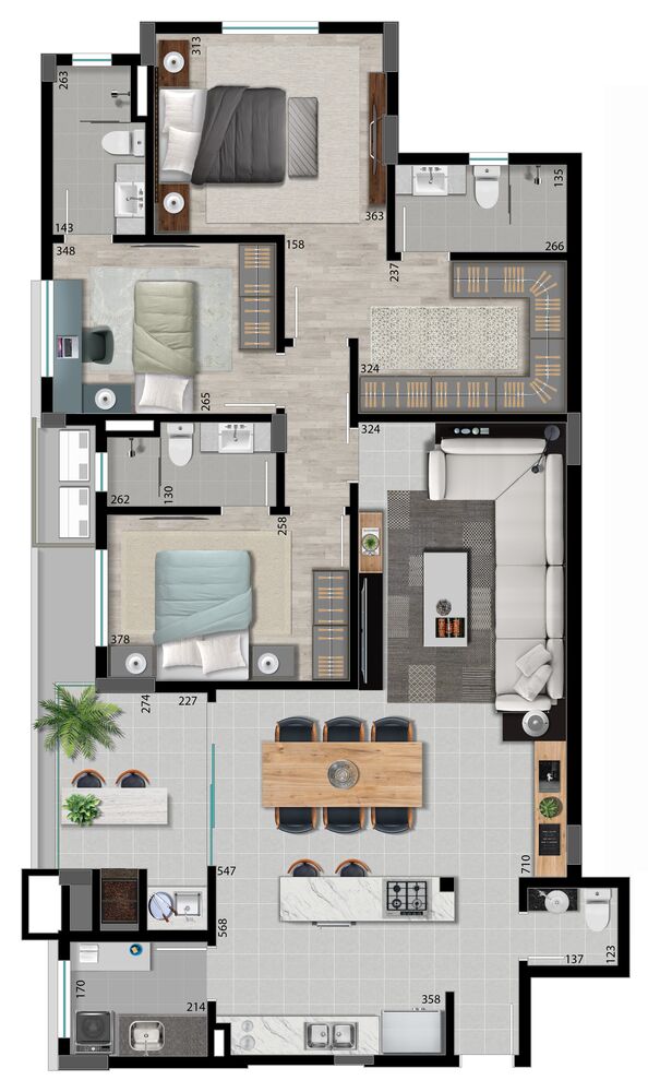 Apartamento, 3 quartos, 125 m² - Foto 3
