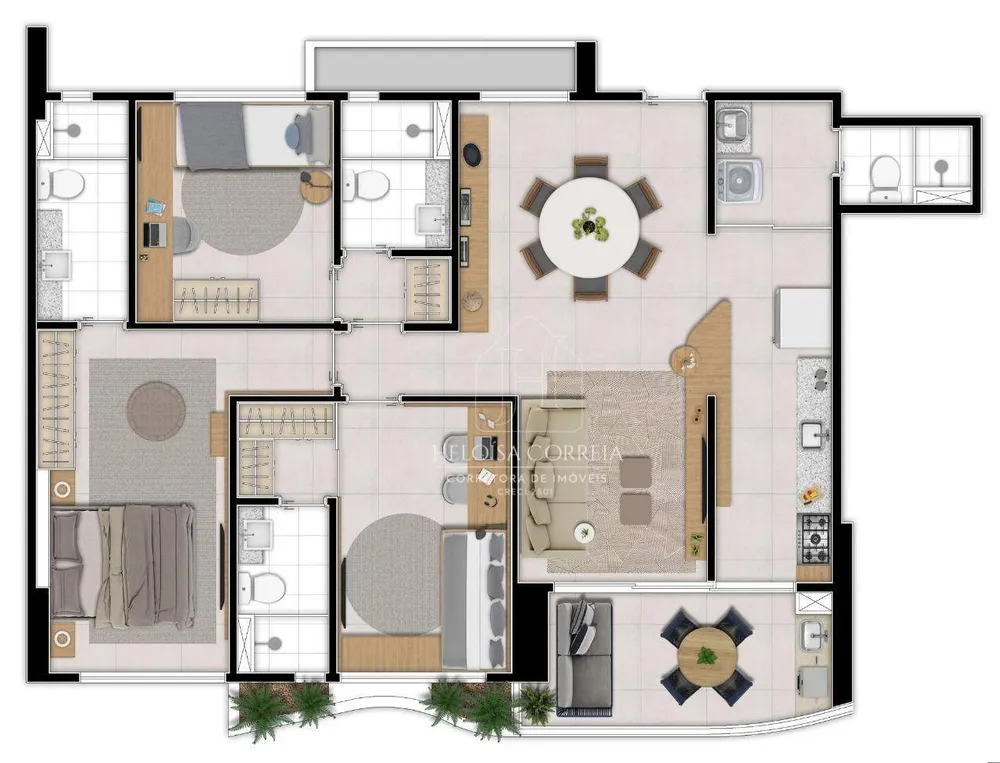 Apartamento, 3 quartos, 100 m² - Foto 1