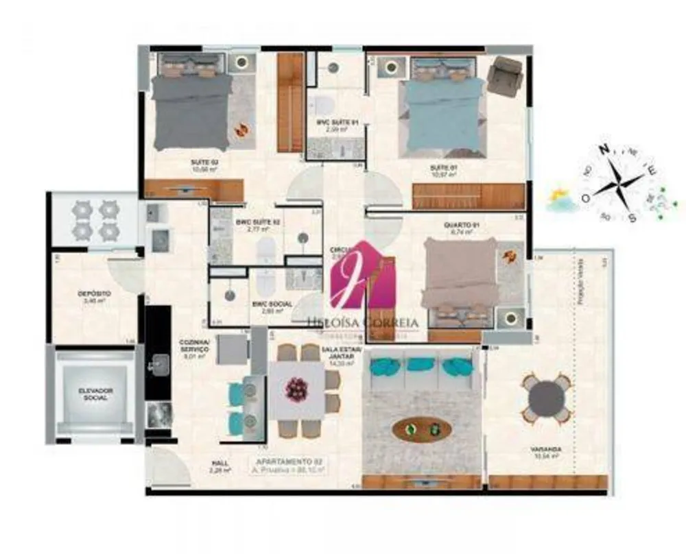 Apartamento, 3 quartos, 88 m² - Foto 2