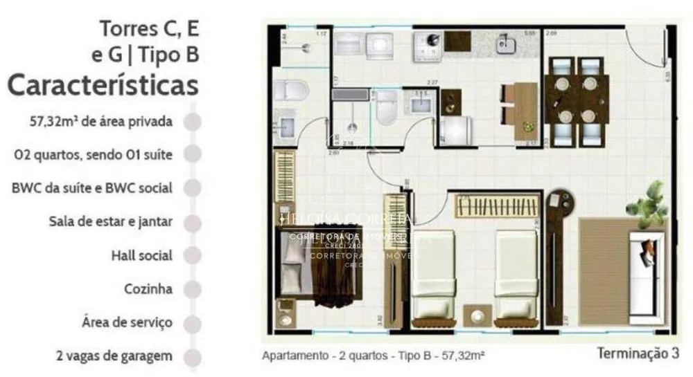 Apartamento, 2 quartos, 54 m² - Foto 1
