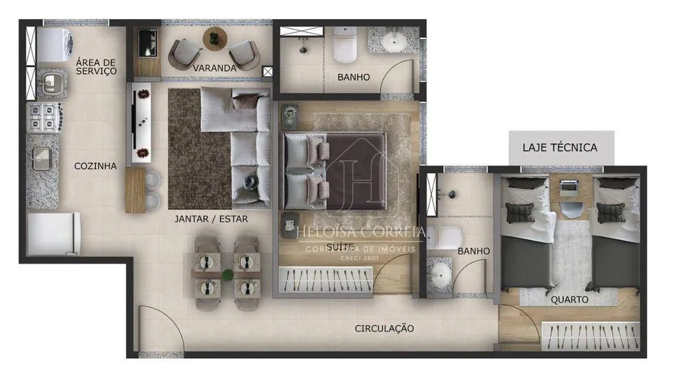 Apartamento, 2 quartos, 51 m² - Foto 1