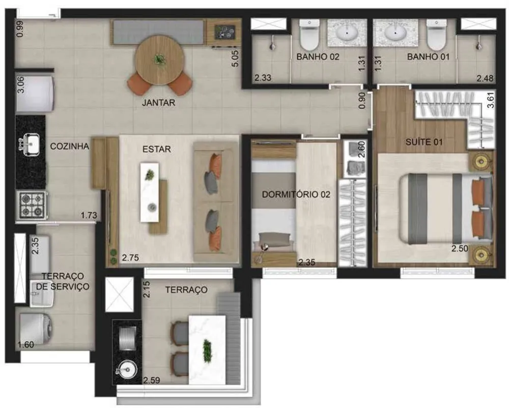 Apartamento, 2 quartos, 64 m² - Foto 15