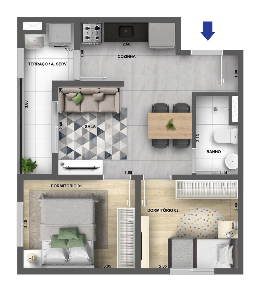 Apartamento, 2 quartos, 45 m² - Foto 15