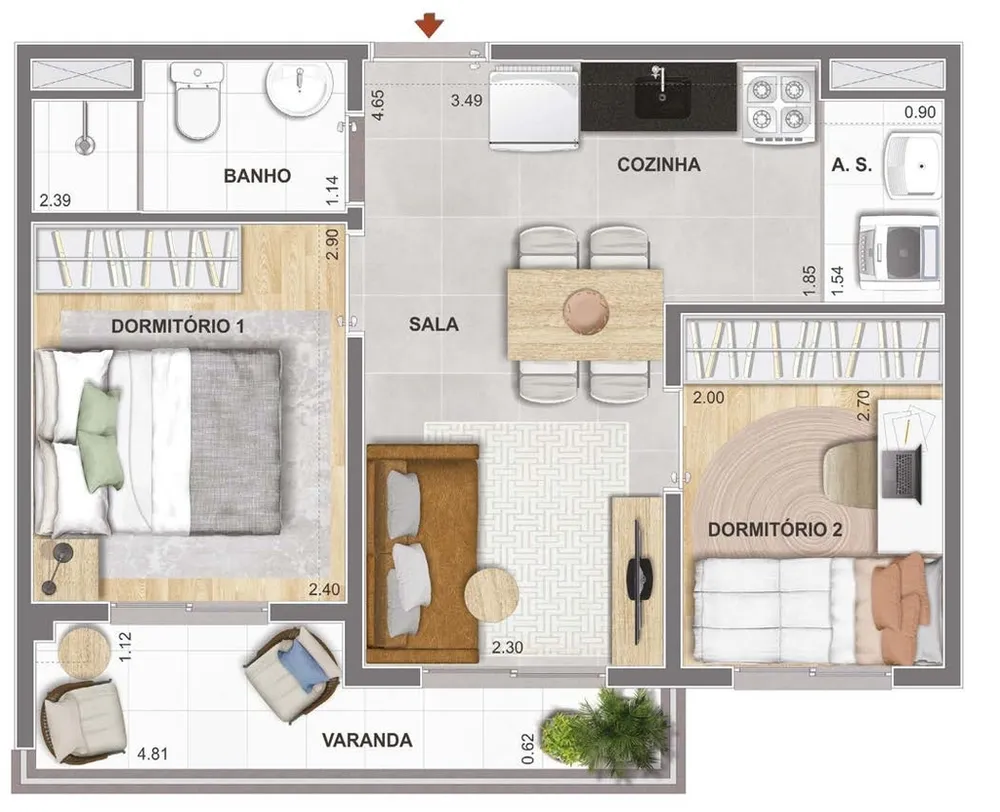 Apartamento, 2 quartos, 45 m² - Foto 16