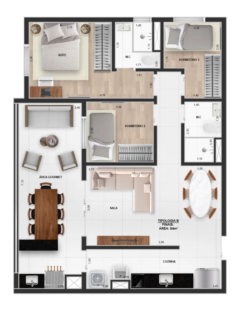 Apartamento, 3 quartos, 84 m² - Foto 16