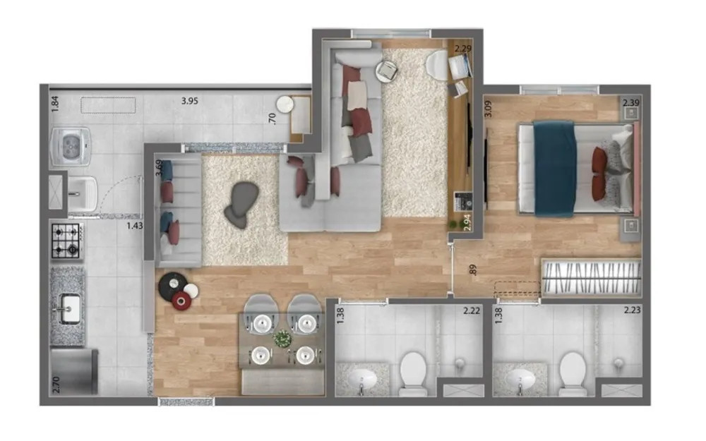 Apartamento, 2 quartos, 46 m² - Foto 19