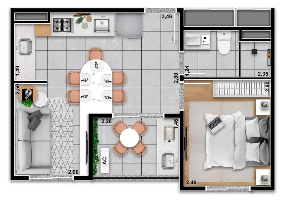 Apartamento, 2 quartos, 40 m² - Foto 16