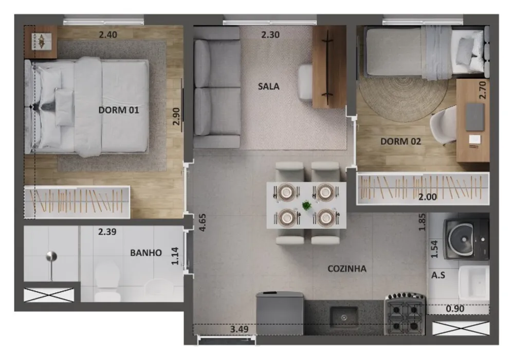 Apartamento, 1 quarto, 34 m² - Foto 10