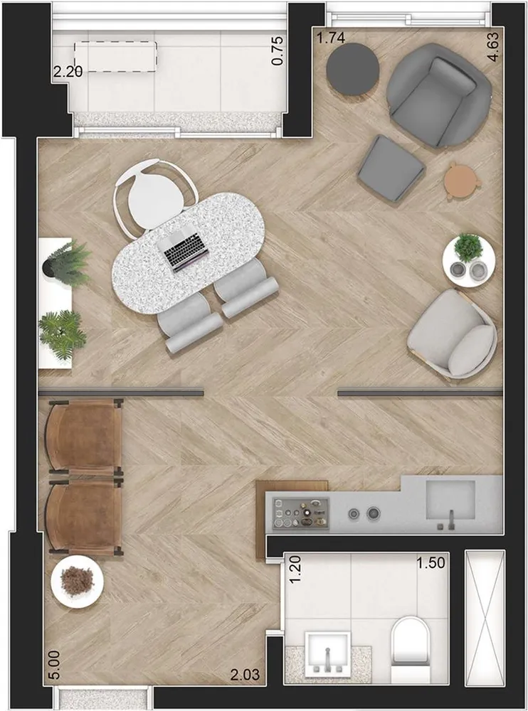 Sala-Conjunto, 38 m² - Foto 5
