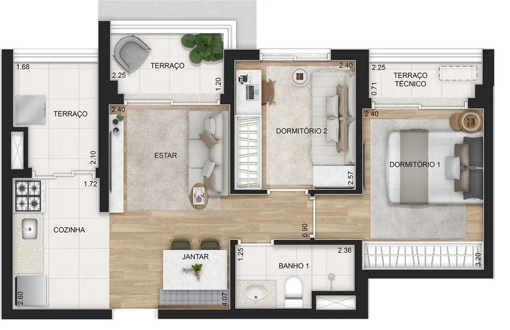 Apartamento, 2 quartos, 51 m² - Foto 12