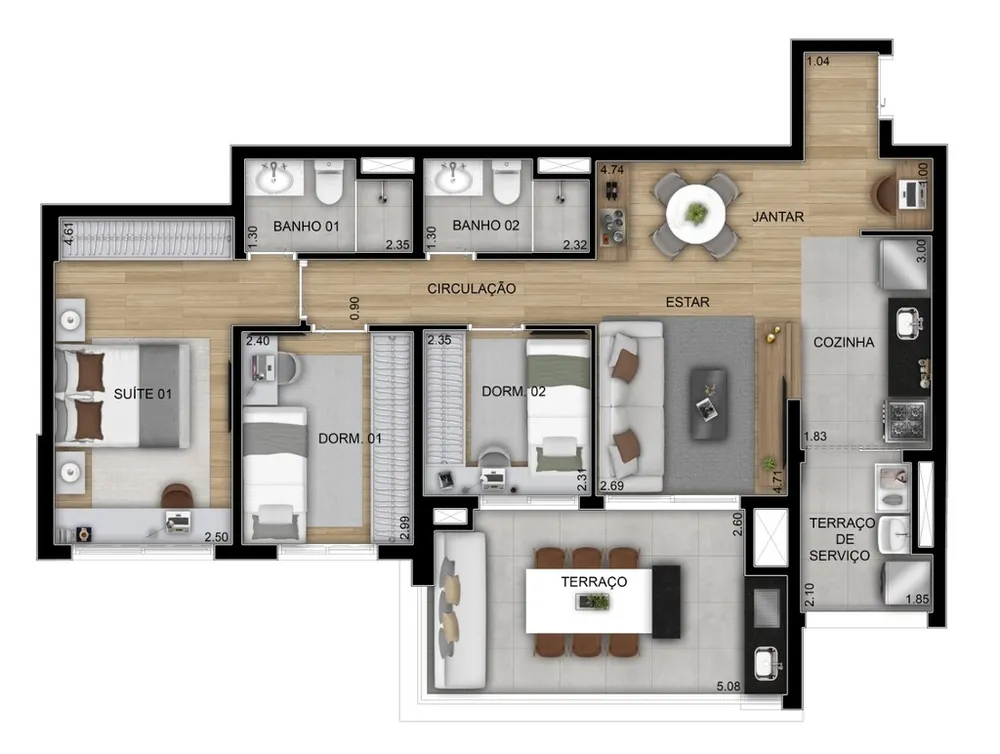Apartamento, 3 quartos, 110 m² - Foto 11